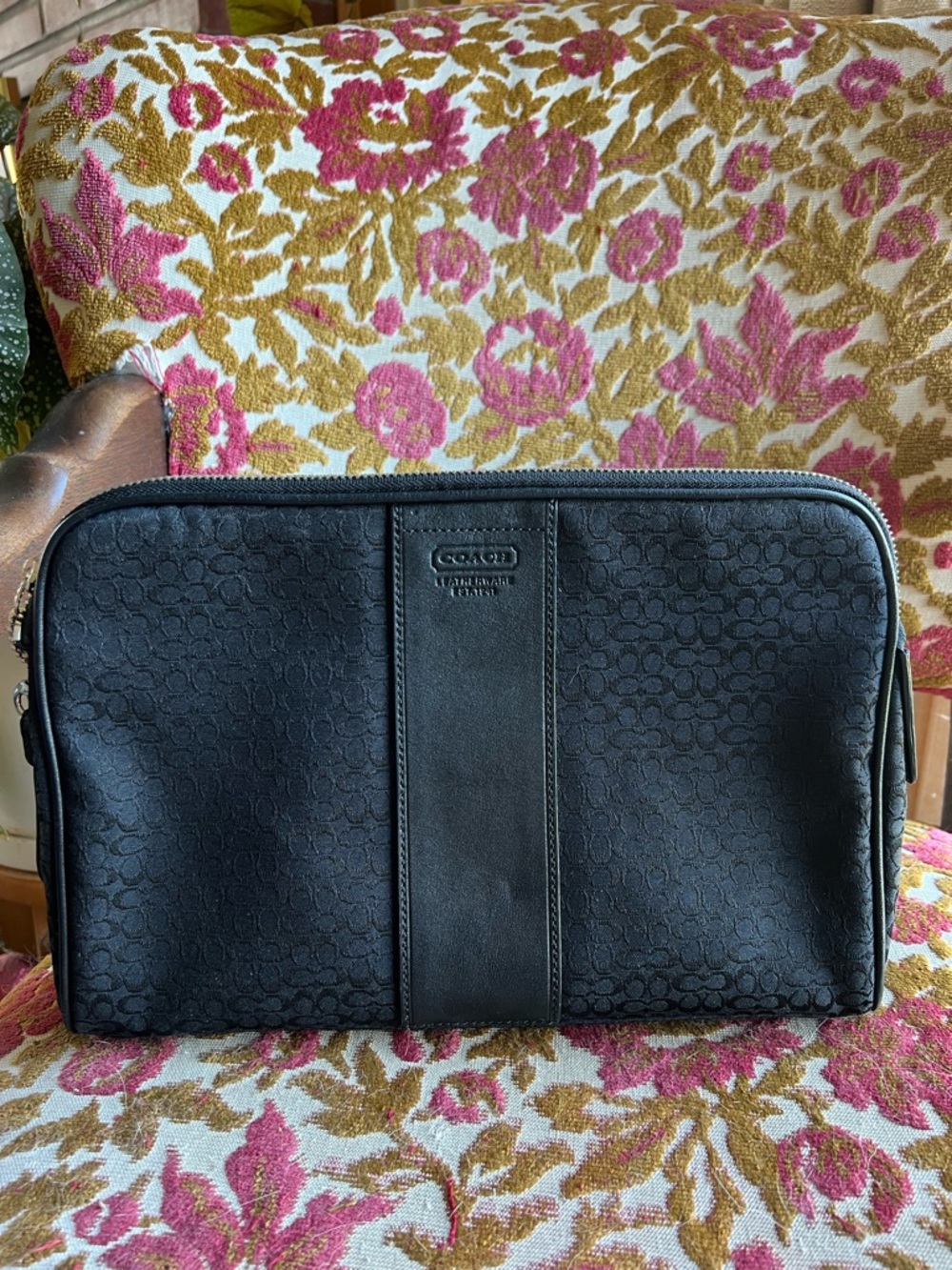 Coach Black Signature Toiletry Travel pouch